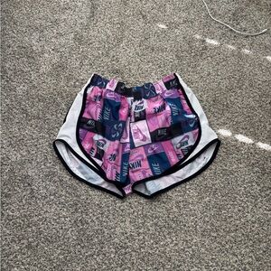 Nike Women's Vibrant Pink and Navy Athletic Shorts